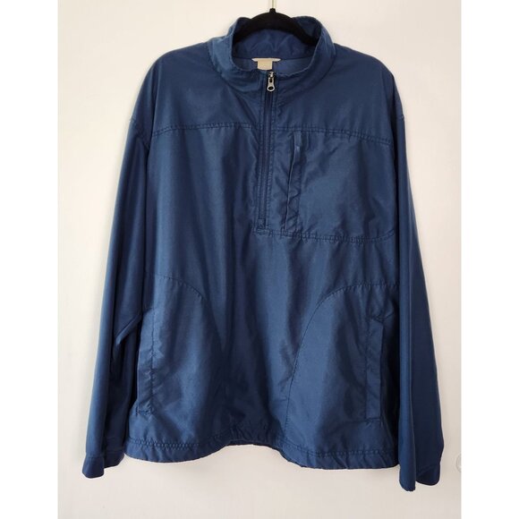 Duluth Trading Co Mens Blue Quarter Zip Lightweight Pullover Jacket XL 3 Pockets - Picture 1 of 7